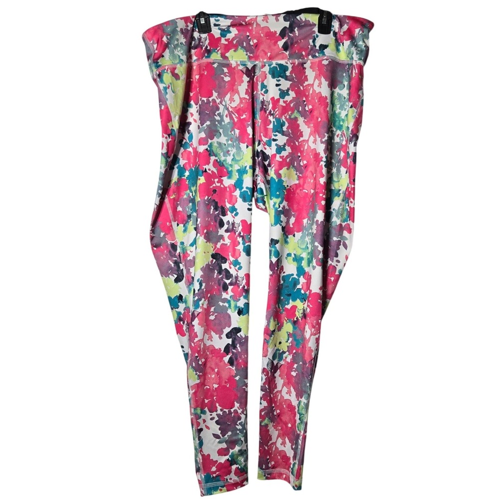 Zelos Womens High Waisted Active Leggings 3X Stretch Athletic Watercolor Workout